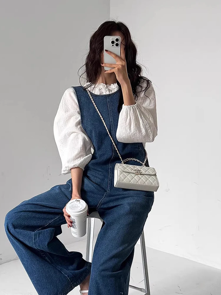 Spring Vintage Hong Kong Sle Women's Svel round Ne Vest with Denim Overalls Loose Casual Faion Low Waist Wide Leg...
Spring Vintage Hong Kong Sle Women's Svel round Ne Vest with Denim Overalls Loose Casual Faion Low Waist Wide Leg...