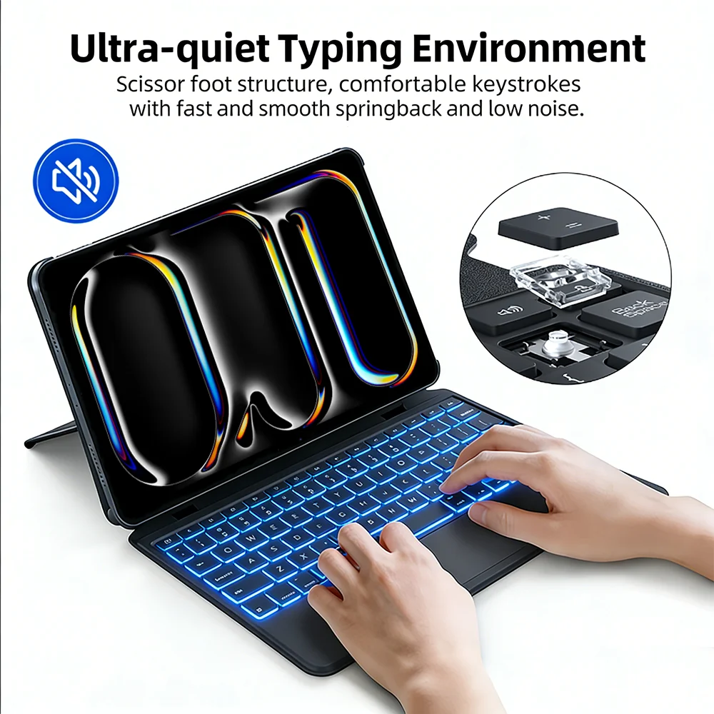 NILLKIN Ultra Thin Magic Keyboard Case for iPad Pro13 Air 11 M3/M2 iPad Pro 12.9 Smart Connection Multi-Touch Trackpad Keyboard
NILLKIN Ultra Thin Magic Keyboard Case for iPad Pro13 Air 11 M3/M2 iPad Pro 12.9 Smart Connection Multi-Touch Trackpad Keyboard
