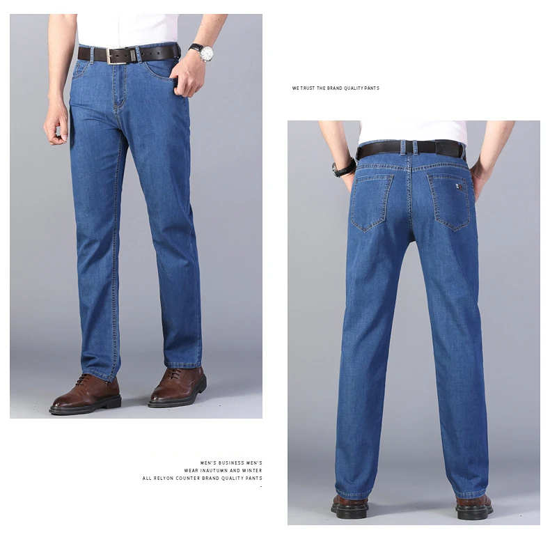 Summer New Elastic Men's Jeans Fashion Comfortable Business Straight Stretch Cotton Casual Denim Pants Brand Male Thin Trousers
Summer New Elastic Men's Jeans Fashion Comfortable Business Straight Stretch Cotton Casual Denim Pants Brand Male Thin Trousers