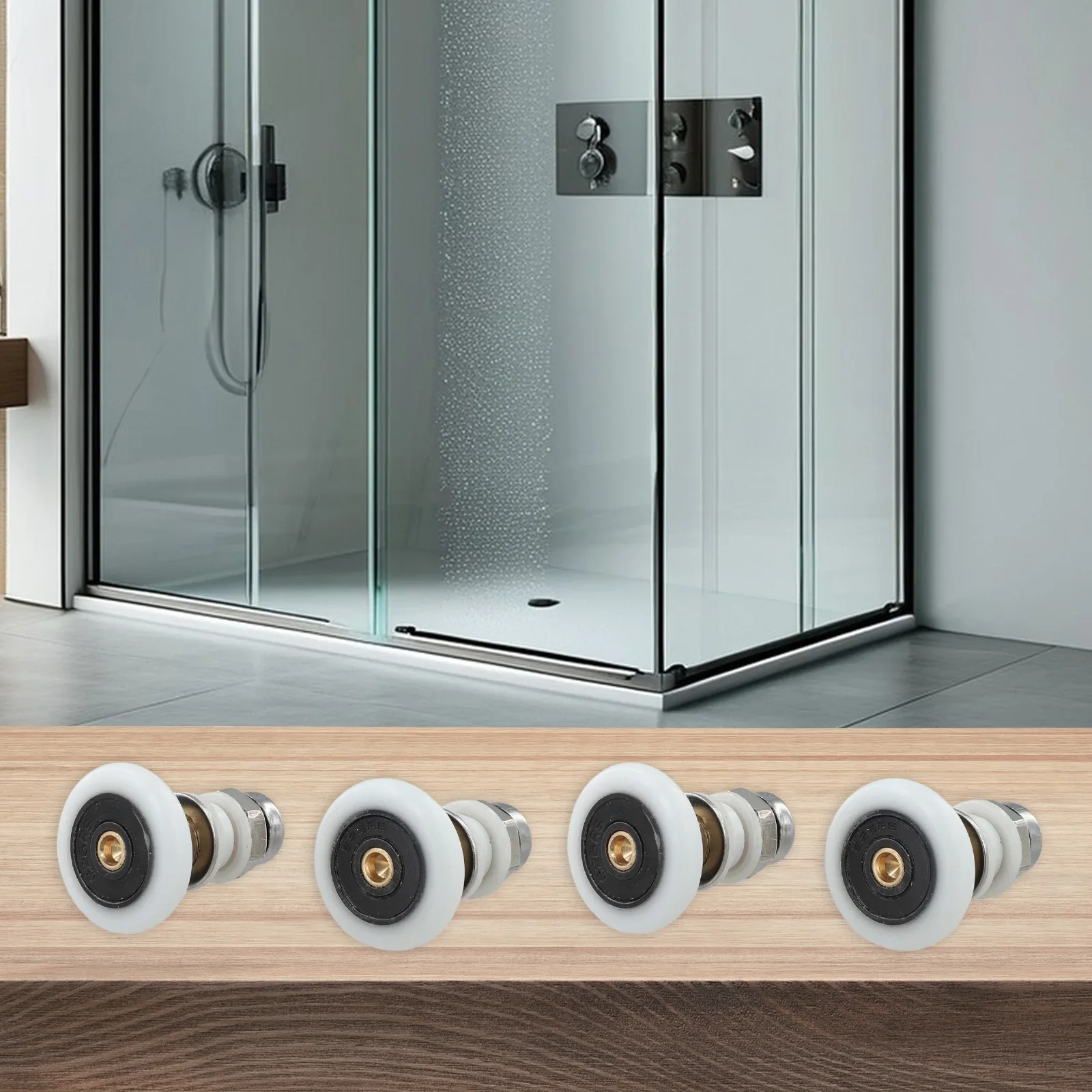 4PCS Bathroom Shower Door Pulley Rollers with Eccentric Wheels for Smooth and Quiet Sliding Glass Door Operation
4PCS Bathroom Shower Door Pulley Rollers with Eccentric Wheels for Smooth and Quiet Sliding Glass Door Operation