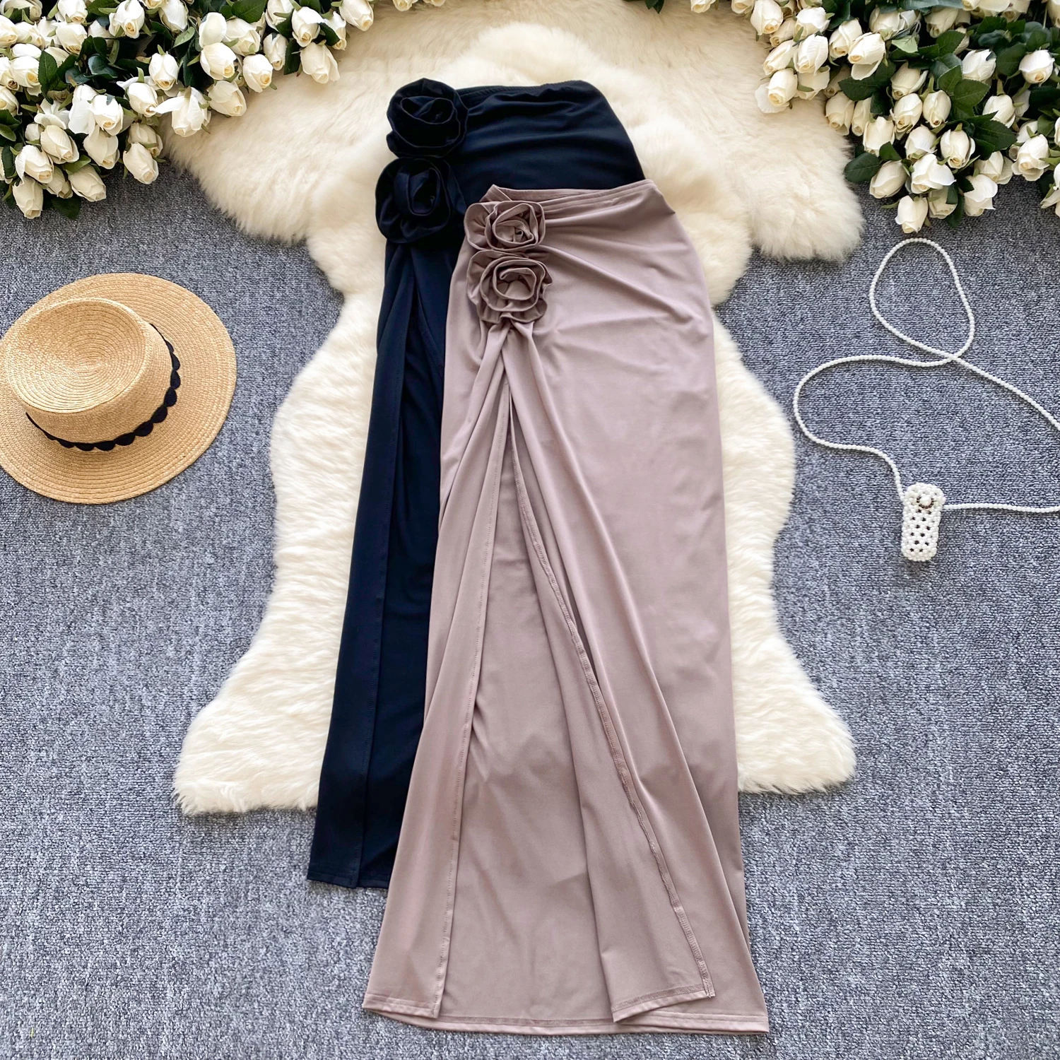 Clothland Women Chic Flower High Split Skirt A Line Elastic Waist Stretchy Slim Female European Style Long Skirts Mujer BA348
Clothland Women Chic Flower High Split Skirt A Line Elastic Waist Stretchy Slim Female European Style Long Skirts Mujer BA348