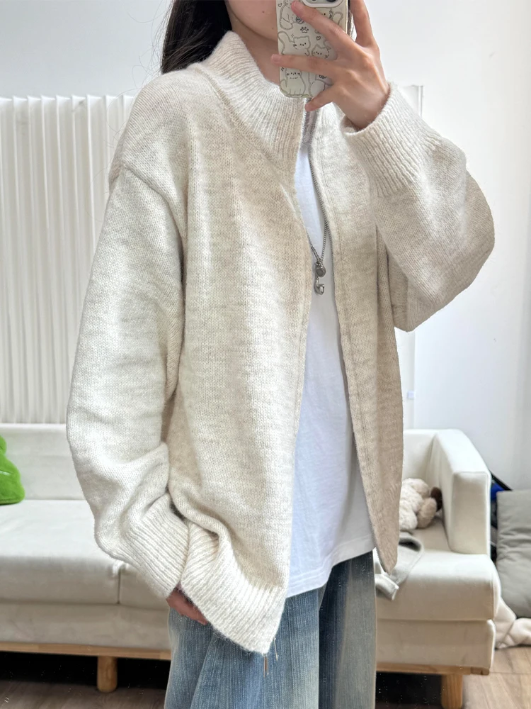 Gray American Retro Zipper Knitwear Jacket Men's Loose Lazy Style Open Cardigan Loose Feeling Top Casual Long Sleeve Shirt
Gray American Retro Zipper Knitwear Jacket Men's Loose Lazy Style Open Cardigan Loose Feeling Top Casual Long Sleeve Shirt
