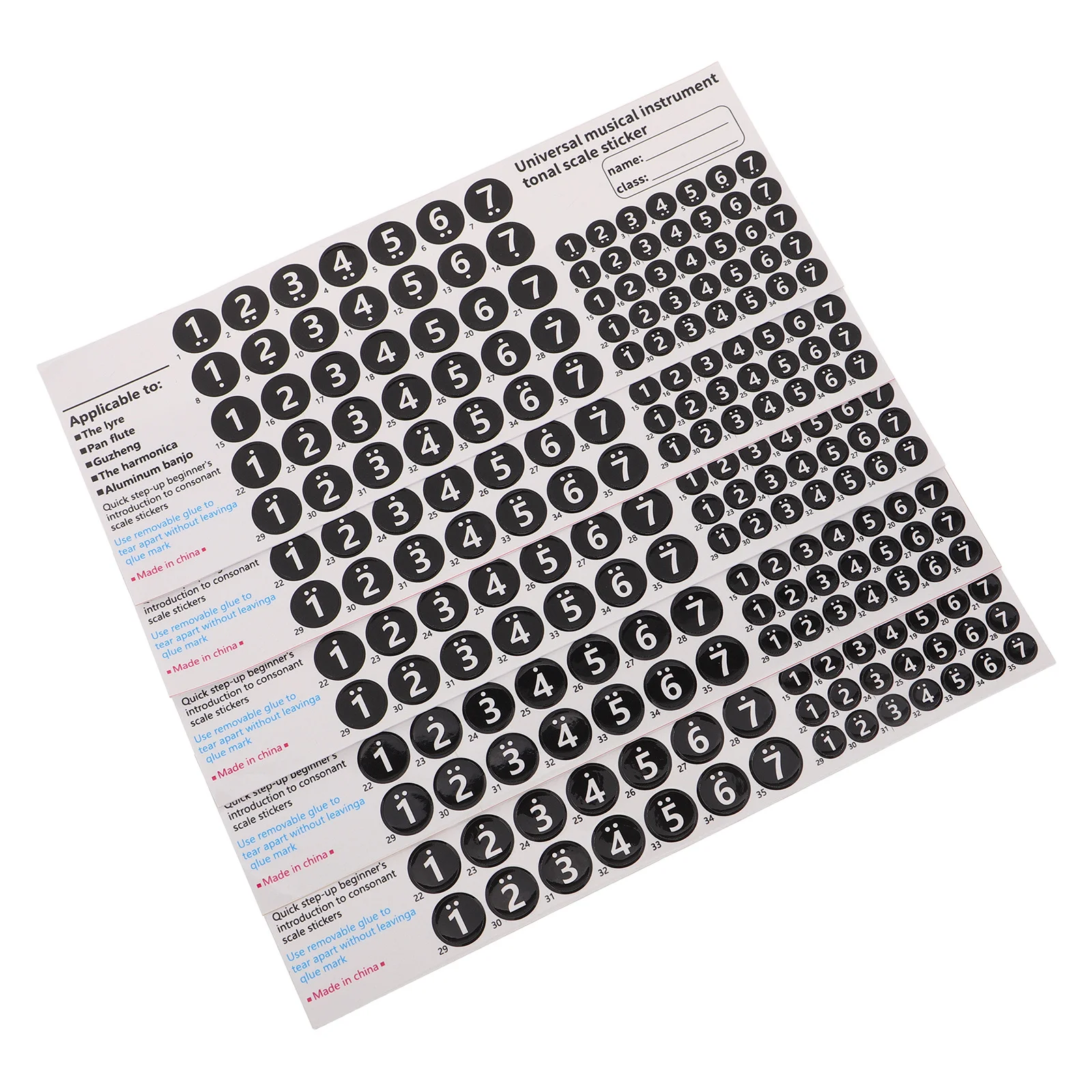 5pcs Pan Flute Stickers 18/16 Tube Note Decals For Beginners Finger Chart Music Practice Labels Instrument Accessories