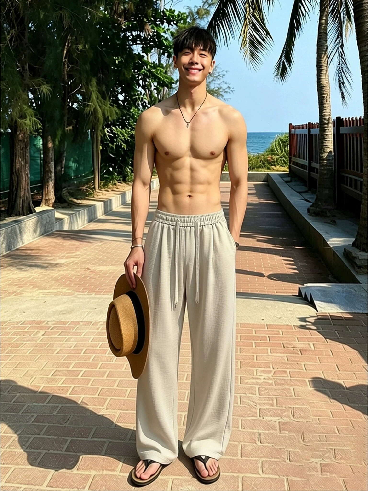 Light Khaki Linen-Like Casual Pants Men's Summer Vacation Loose Straight Leg Wide Leg Pants Comfortable Loose Fit Straight Cut
Light Khaki Linen-Like Casual Pants Men's Summer Vacation Loose Straight Leg Wide Leg Pants Comfortable Loose Fit Straight Cut