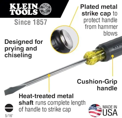 Отвертка для демонтажных работ Klein Tools 5/16" Keystone - 7-дюймовый хвостовик
Отвертка для демонтажных работ Klein Tools 5/16" Keystone - 7-дюймовый хвостовик