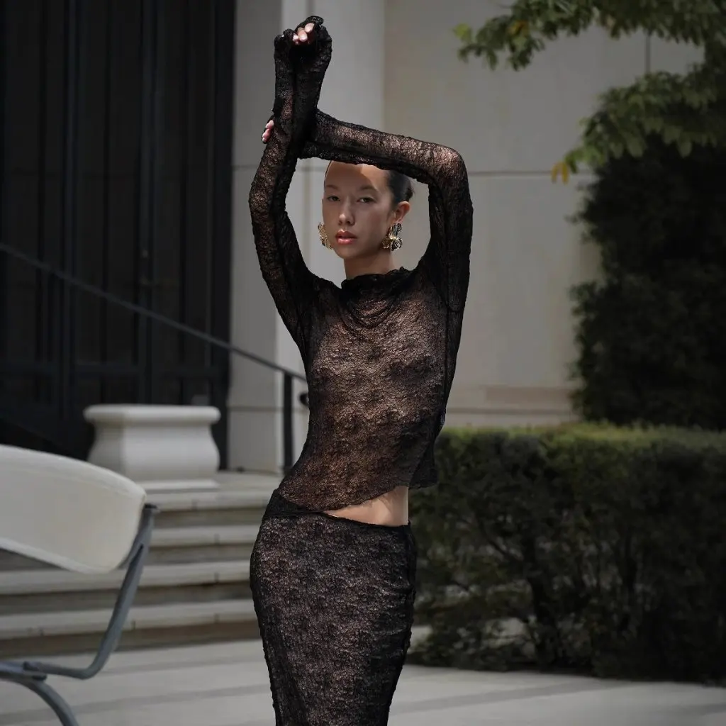 Sexy Lace Perspective Mesh Long Sleeve Blouse Dress Europe And USA Style Bottoming Holiday Suit HY145
Sexy Lace Perspective Mesh Long Sleeve Blouse Dress Europe And USA Style Bottoming Holiday Suit HY145