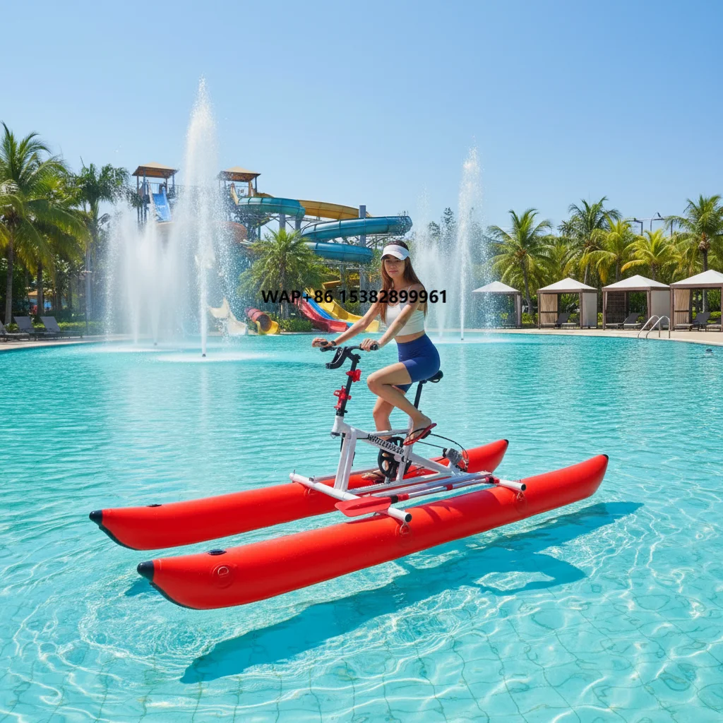 QIQU 150kg Load 18km/h Speed Aluminum Inflatable Single Person Floating Water Bike for Water Park Rental Commercial Use
QIQU 150kg Load 18km/h Speed Aluminum Inflatable Single Person Floating Water Bike for Water Park Rental Commercial Use