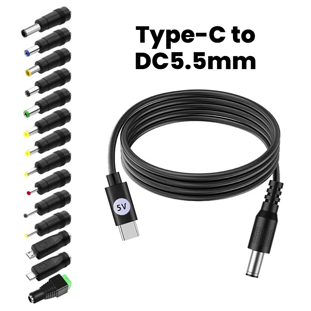 Type C To DC 5.5MM Power Boost Cable 5V Boost Line 14 Adapters Fast Charging USB C To DC Connector For Wifi Router Fan TV BOX
Type C To DC 5.5MM Power Boost Cable 5V Boost Line 14 Adapters Fast Charging USB C To DC Connector For Wifi Router Fan TV BOX