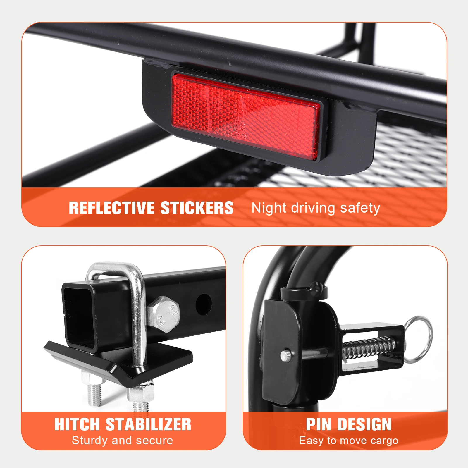 Rear Luggage Basket Hitch Mount Cargo Carrier Basket Rear Hitch Tray for Car SUV Camping Traveling
Rear Luggage Basket Hitch Mount Cargo Carrier Basket Rear Hitch Tray for Car SUV Camping Traveling