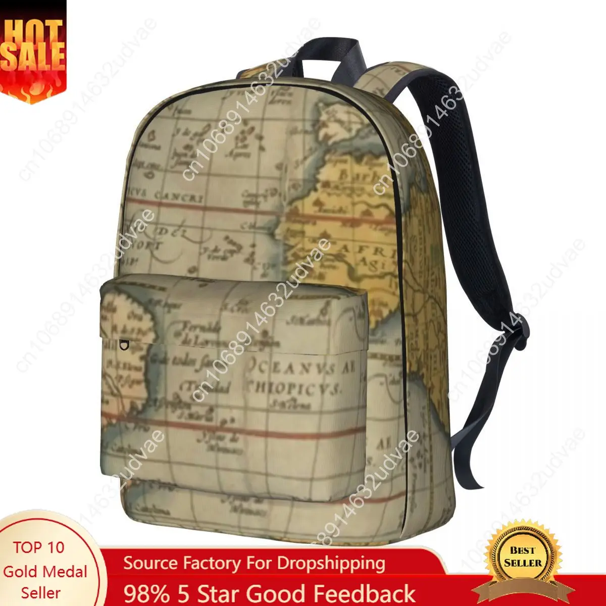 Mochila con estampado de mapa de la tierra para hombre y mujer, mochilas suaves con mapa del mundo 1570, ropa calle de poliés
Mochila con estampado de mapa de la tierra para hombre y mujer, mochilas suaves con mapa del mundo 1570, ropa calle de poliés