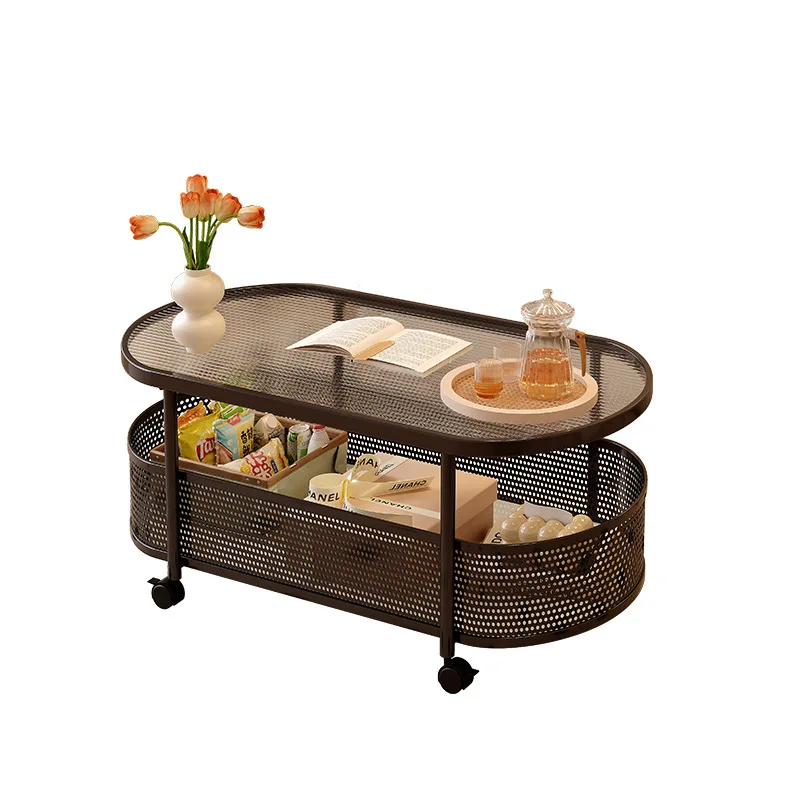 Movable coffee table cream wind trolley glass living room household 2024 new small apartment sofa side cabinet 
Movable coffee table cream wind trolley glass living room household 2024 new small apartment sofa side cabinet