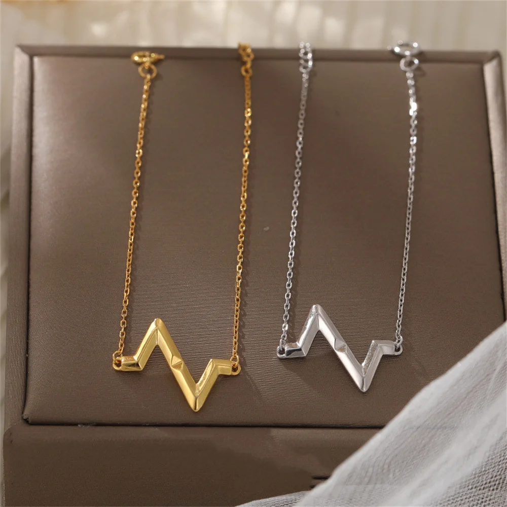 European & American Women's Layered Bracelet, 925 Sterling Silver ECG Pendant, Minimalist INS Thin Chain
European & American Women's Layered Bracelet, 925 Sterling Silver ECG Pendant, Minimalist INS Thin Chain