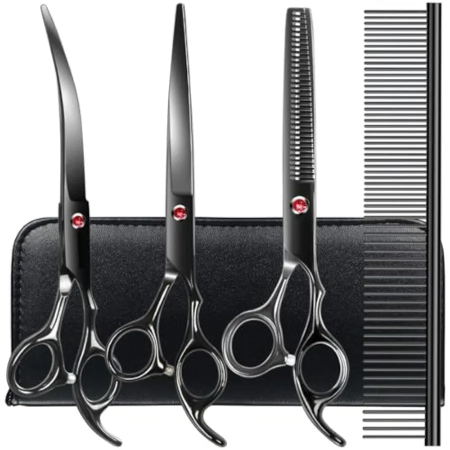 Dog Groomg Scissors kit, Dog Shears for Grooming 6CR Premium Stainless Steel Grooming Scissors Kit for Dogs Cat Pet
Dog Groomg Scissors kit, Dog Shears for Grooming 6CR Premium Stainless Steel Grooming Scissors Kit for Dogs Cat Pet