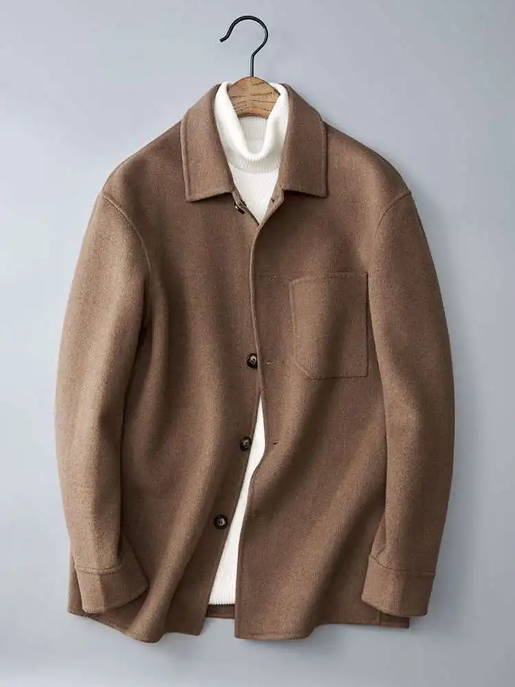 Double-Sided Woolen Men's Suit Jaet Thiened Warm Casual Versatile Autumn Winter Faion Ci Sle Long Sve Pure Color
Double-Sided Woolen Men's Suit Jaet Thiened Warm Casual Versatile Autumn Winter Faion Ci Sle Long Sve Pure Color