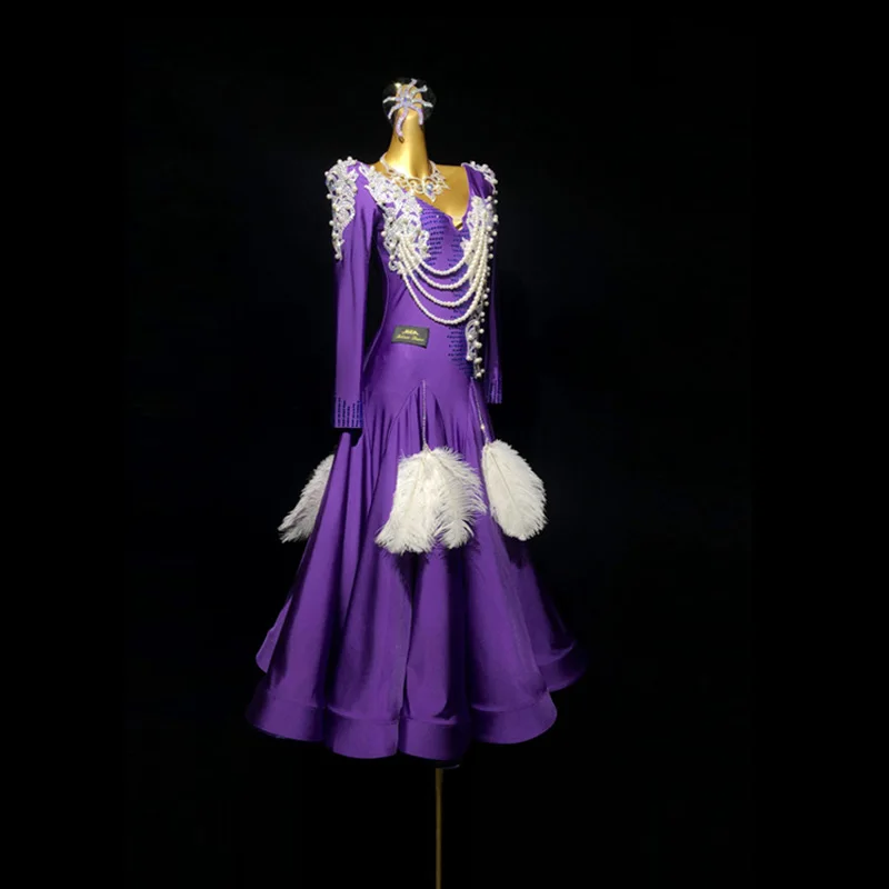 Latin Dance Adult And Children'S Dress AB Stone High-End Custom Pearl Feather Long Skirt Precisely Tango Women'S Clothing
Latin Dance Adult And Children'S Dress AB Stone High-End Custom Pearl Feather Long Skirt Precisely Tango Women'S Clothing