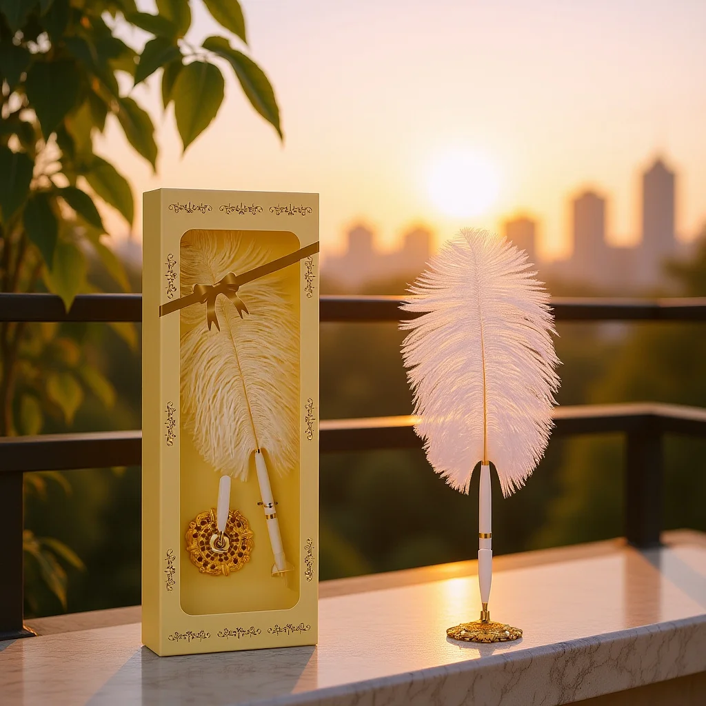 Ostrich Pen White Rotatable 360 Degree Gold Base Guest Pen for Wedding Bridal Engagement Reception Guest Book Signing
Ostrich Pen White Rotatable 360 Degree Gold Base Guest Pen for Wedding Bridal Engagement Reception Guest Book Signing