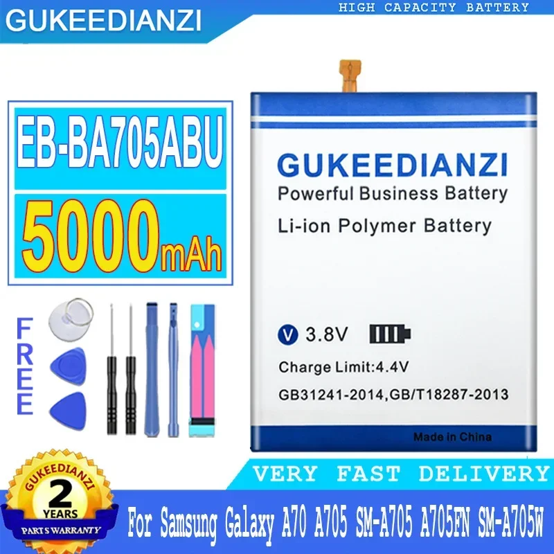 GUKEEDIANZI EB-BA705ABU 5000mAh Replacement Battery For SAMSUNG Galaxy A70 A705 SM-A705 A705FN SM-A705W Batteries + Tools
GUKEEDIANZI EB-BA705ABU 5000mAh Replacement Battery For SAMSUNG Galaxy A70 A705 SM-A705 A705FN SM-A705W Batteries + Tools