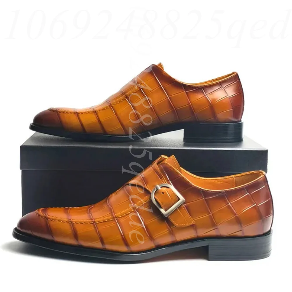 Classic Men's Single Buckle Strap Dress Shoes with Crocodile Pattern , Pointed Toe Leather Shoes for Elegant Evening Occasions
Classic Men's Single Buckle Strap Dress Shoes with Crocodile Pattern , Pointed Toe Leather Shoes for Elegant Evening Occasions