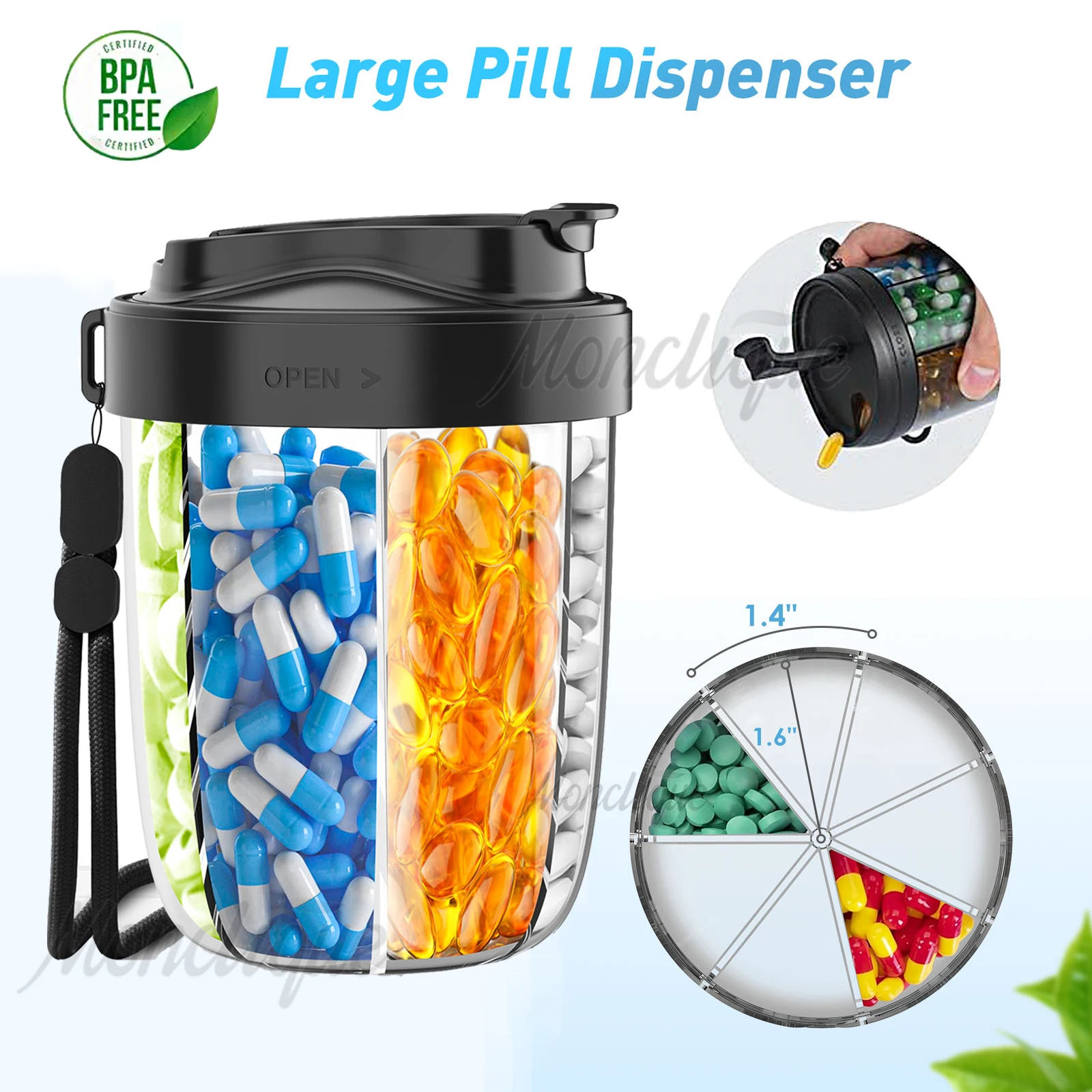 Weekly/Monthly Drug Tablet Dispenser with 7 Compartments Fish Oil Vitamins Storage Box Portable Anti-Mix BPA-Free Pill Container
Weekly/Monthly Drug Tablet Dispenser with 7 Compartments Fish Oil Vitamins Storage Box Portable Anti-Mix BPA-Free Pill Container
