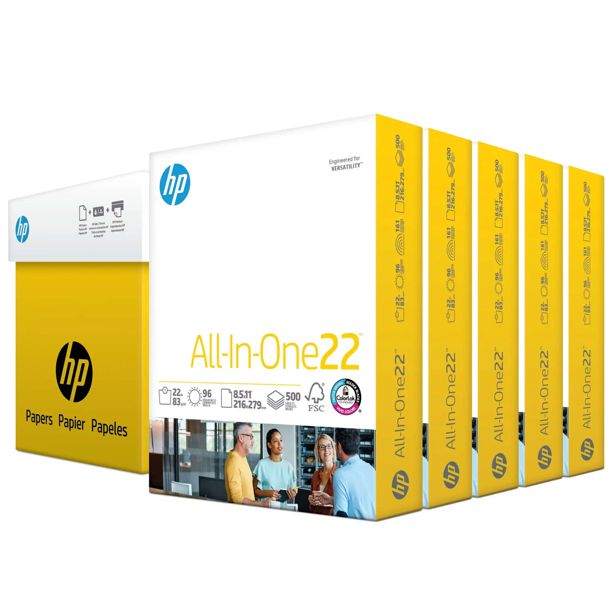 HP Printer Paper, All in One22, 8.5 x 11 Paper, 22lb, 96 Bright, White - 2,500 Sheets (207000C)
HP Printer Paper, All in One22, 8.5 x 11 Paper, 22lb, 96 Bright, White - 2,500 Sheets (207000C)