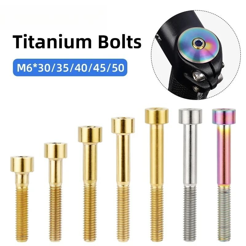 1PCS M6*30/35/40/50mm Titanium Bicycle Headset Bolt CNC Cut Road Bike mtb Ultralight Stem Fastening Screw Cycling Part
1PCS M6*30/35/40/50mm Titanium Bicycle Headset Bolt CNC Cut Road Bike mtb Ultralight Stem Fastening Screw Cycling Part
