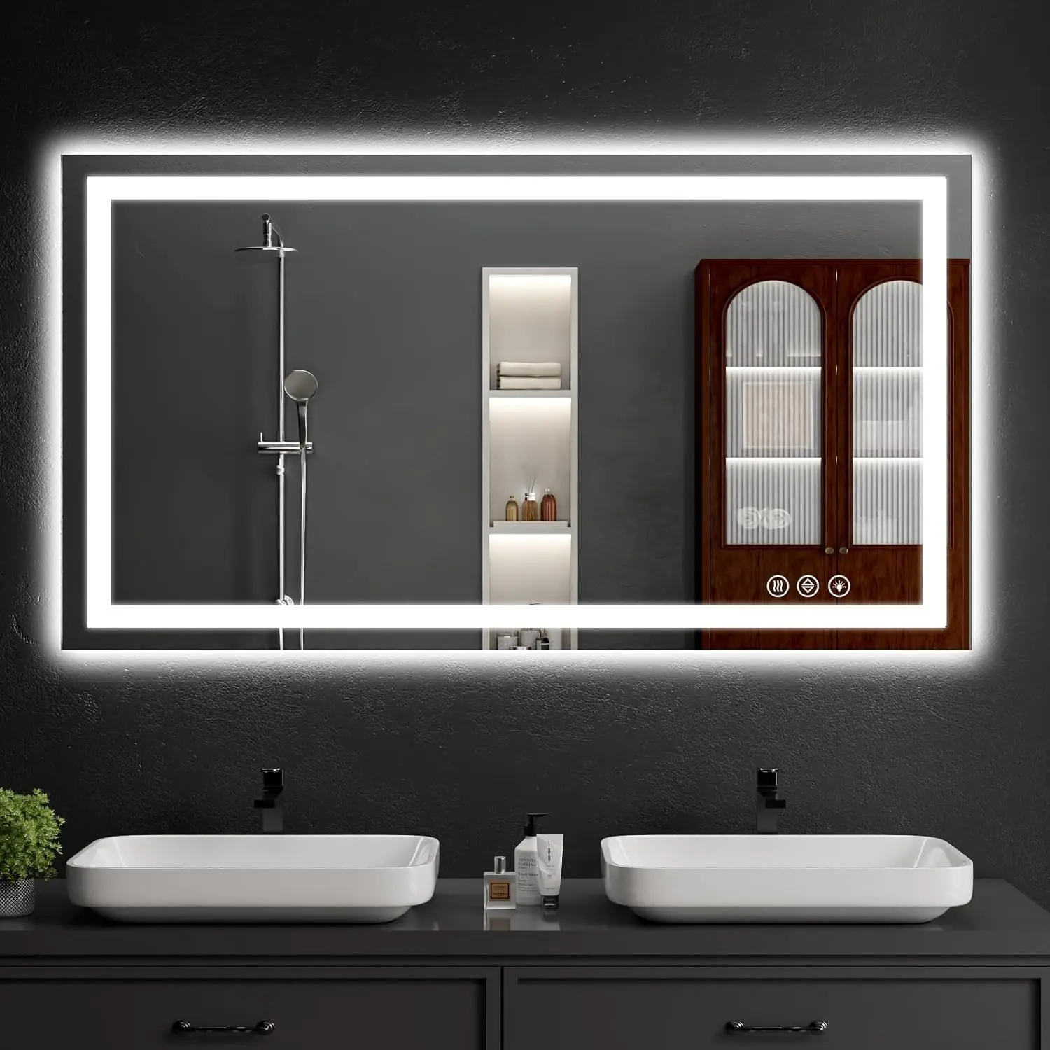 30x48 LED Bathroom Mirror with Lights, Dimmable Anti-Fog, Backlit+Front Lit, Memory Function, Shatter-Proof Tempered Glass
30x48 LED Bathroom Mirror with Lights, Dimmable Anti-Fog, Backlit+Front Lit, Memory Function, Shatter-Proof Tempered Glass