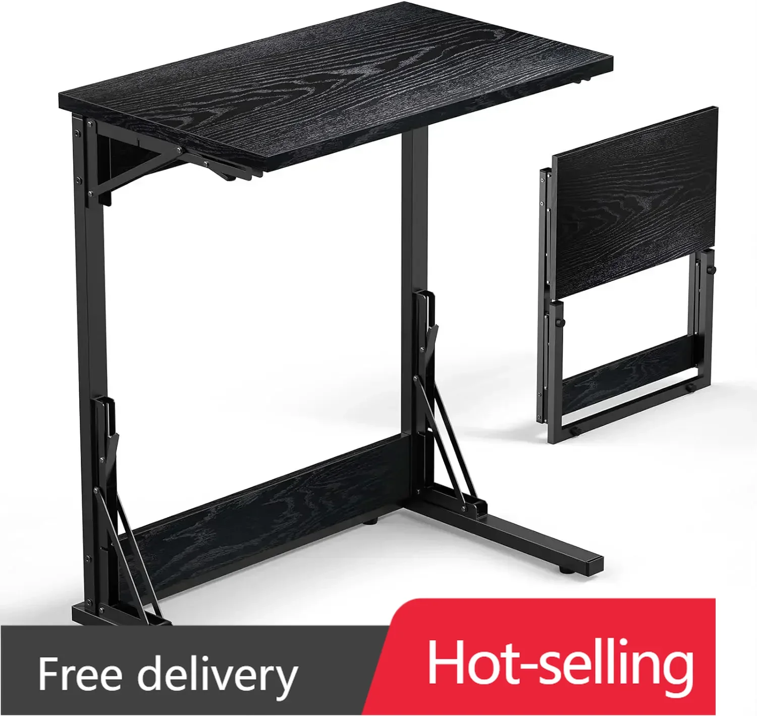 24" Folding C Shaped End Table, Small Sofa Side Laptop Desk, Couch TV Tray Table for Living Room, Bedroom, Dark Black
24" Folding C Shaped End Table, Small Sofa Side Laptop Desk, Couch TV Tray Table for Living Room, Bedroom, Dark Black