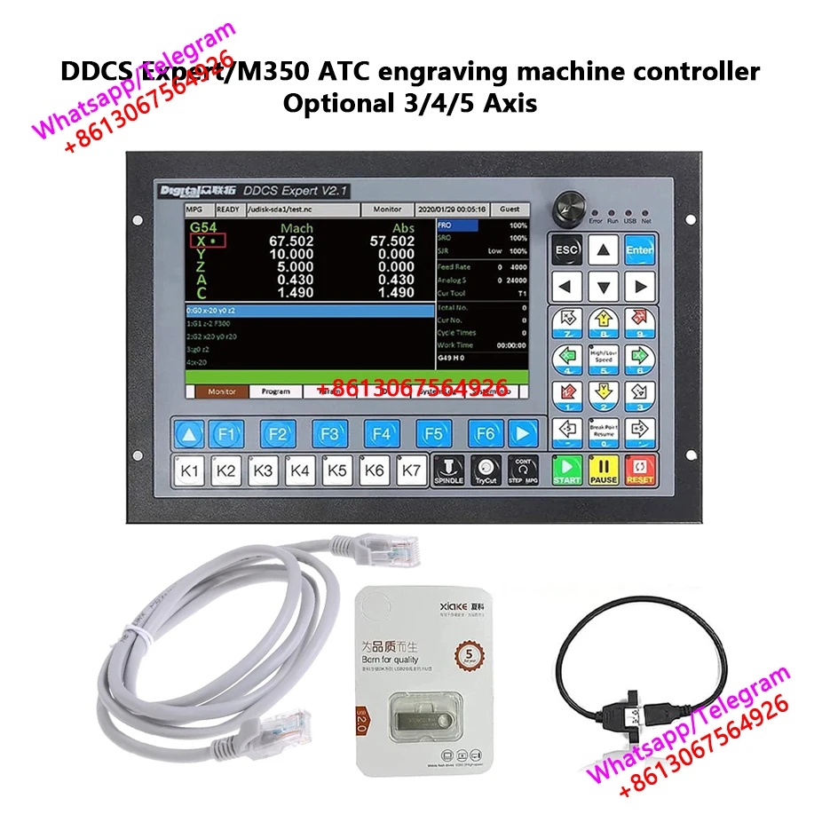 The latest DDCS Expert V2.1 independent motion controller M350 supports ATC spindle,optional3/4/5-axis CNC control+handwheel kit 
The latest DDCS Expert V2.1 independent motion controller M350 supports ATC spindle,optional3/4/5-axis CNC control+handwheel kit