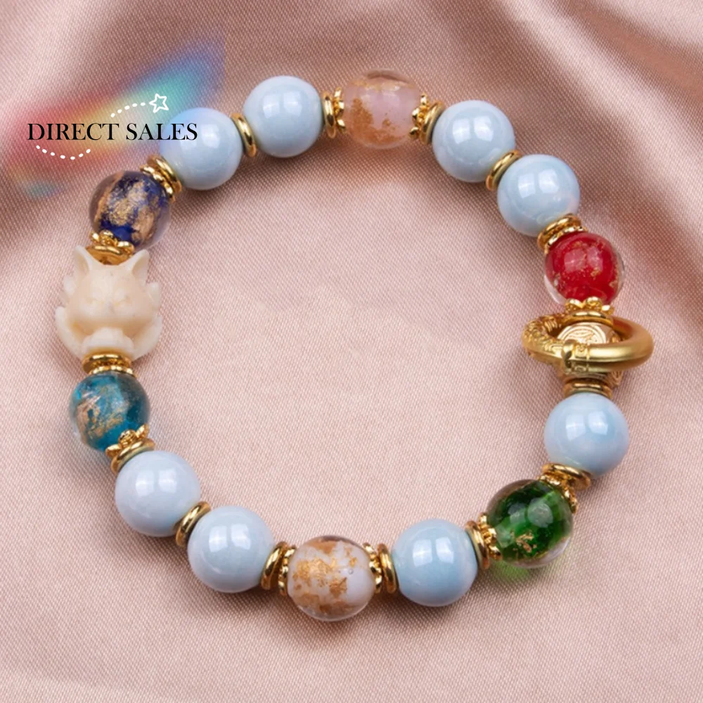Fashion Cartoon Ceramics Bracelet Lucky Vintage Shiny Beads Bracelet Elastic Hand Jewelry Beaded String Bracelet Gifts
Fashion Cartoon Ceramics Bracelet Lucky Vintage Shiny Beads Bracelet Elastic Hand Jewelry Beaded String Bracelet Gifts