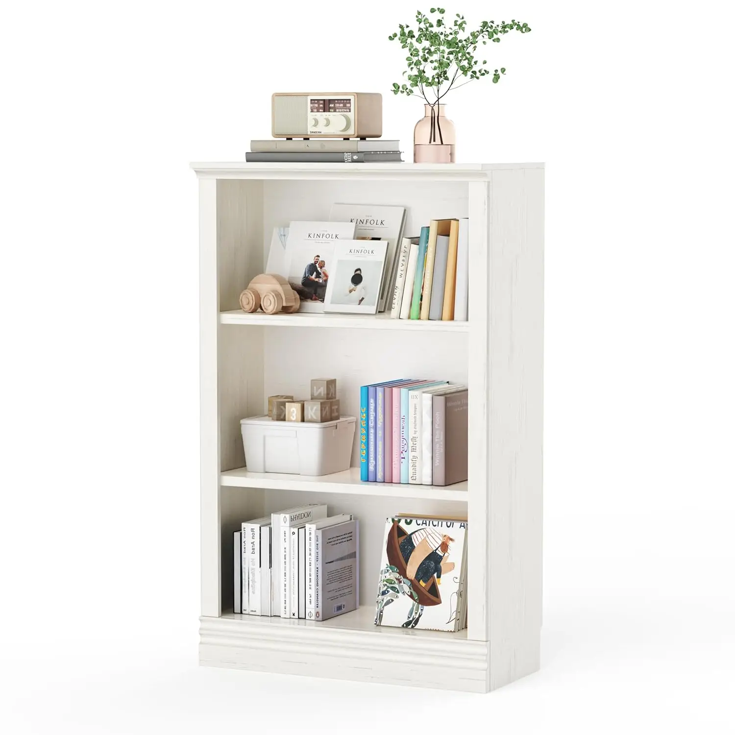 3 Tier Adjustable Floor Bookshelf Storage Display Living Room Bedroom Office 31.5x47in Cream White, Customized
3 Tier Adjustable Floor Bookshelf Storage Display Living Room Bedroom Office 31.5x47in Cream White, Customized