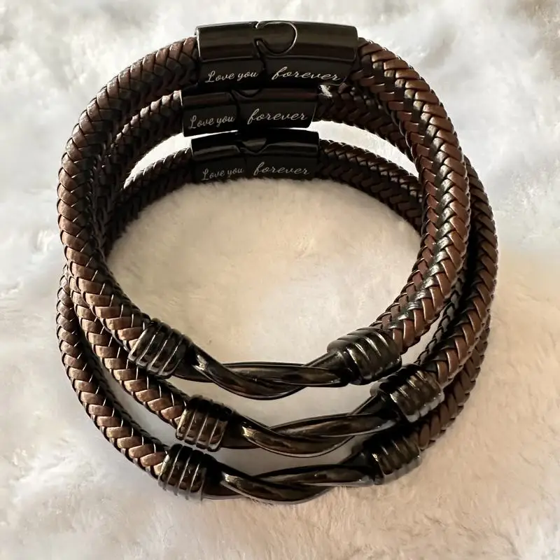 10 Pieces Stainless Steel Customized Engraving Design Personalized Leather Retro Punk Magnetic Bracelet for Partner
10 Pieces Stainless Steel Customized Engraving Design Personalized Leather Retro Punk Magnetic Bracelet for Partner