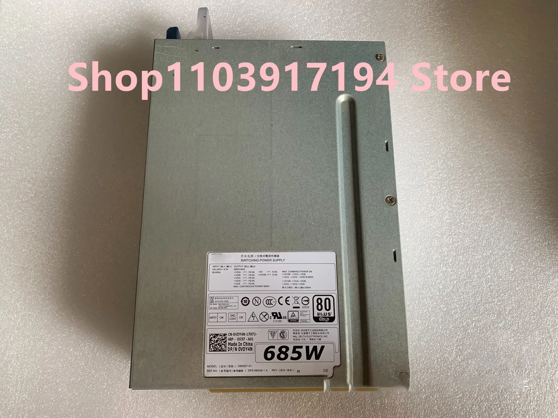 T5810 T7810 685W Workstation power supply D685EF-01 F685EF-01 CYP9 H685EF-00 CT3V3 W4DTF
T5810 T7810 685W Workstation power supply D685EF-01 F685EF-01 CYP9 H685EF-00 CT3V3 W4DTF
