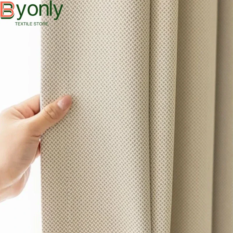 Milk Tea Woven Texture Jacquard Thickened Cotton Linen Heat Insulation Blackout Curtains for Living Room Bedroom French Window
Milk Tea Woven Texture Jacquard Thickened Cotton Linen Heat Insulation Blackout Curtains for Living Room Bedroom French Window