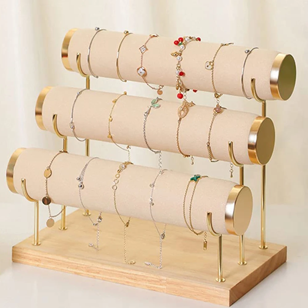 A06R Detachable Bracelet Holder, Three Tier Racks Jewelry Display Stand, Stylish Velvet Wrist Watch Organizer, Beige
A06R Detachable Bracelet Holder, Three Tier Racks Jewelry Display Stand, Stylish Velvet Wrist Watch Organizer, Beige