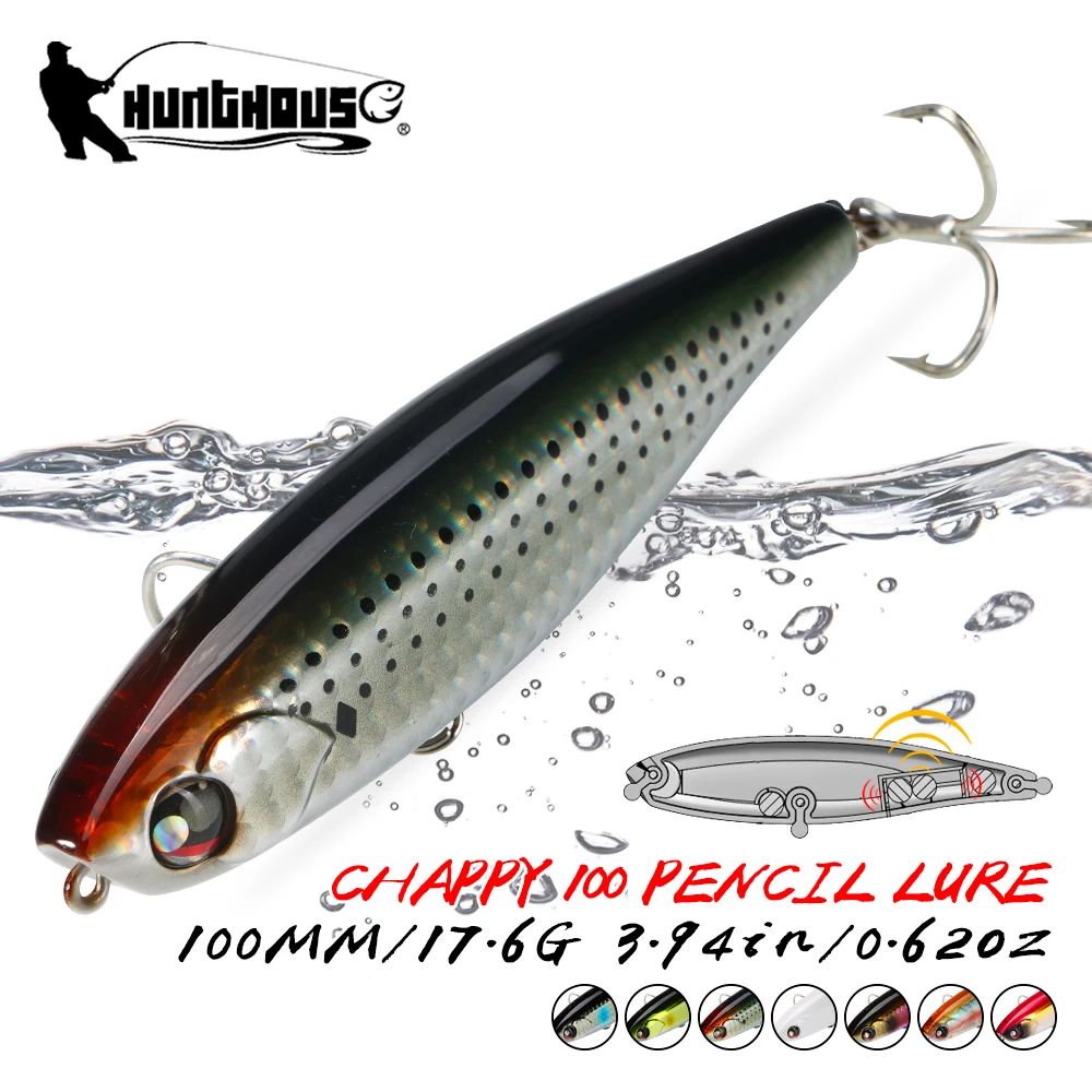 Hunthouse Floating Pencil Fishing Lure 100mm/17.6g Surface Rattle Ball Hard Baits Topwater WTD For Pike Bass Fish Tackle
Hunthouse Floating Pencil Fishing Lure 100mm/17.6g Surface Rattle Ball Hard Baits Topwater WTD For Pike Bass Fish Tackle