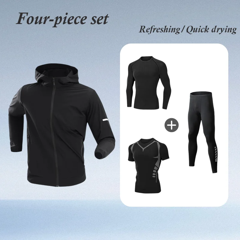 Новый мужской спортивный костюм для бега 2025 года: быстросохнущая одежда для фитнеса, тренировок утром, бега и велоспорта (весна-лето)
Новый мужской спортивный костюм для бега 2025 года: быстросохнущая одежда для фитнеса, тренировок утром, бега и велоспорта (весна-лето)