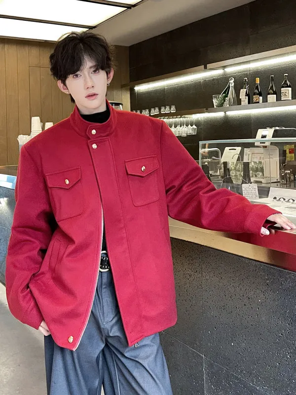 Thiened Retro Men's Woolen Jaet Loose Fit Stand Collar Baroque Sle Spring Autumn New Arrival Casual Outerwear
Thiened Retro Men's Woolen Jaet Loose Fit Stand Collar Baroque Sle Spring Autumn New Arrival Casual Outerwear