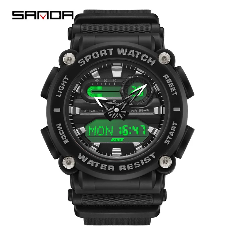 Fashion Sanda Top Brand Men's Outdoor Sports Watches Dual Display Quartz Electronic 50m Waterproof Led Digital Reloj De Hombre
Fashion Sanda Top Brand Men's Outdoor Sports Watches Dual Display Quartz Electronic 50m Waterproof Led Digital Reloj De Hombre