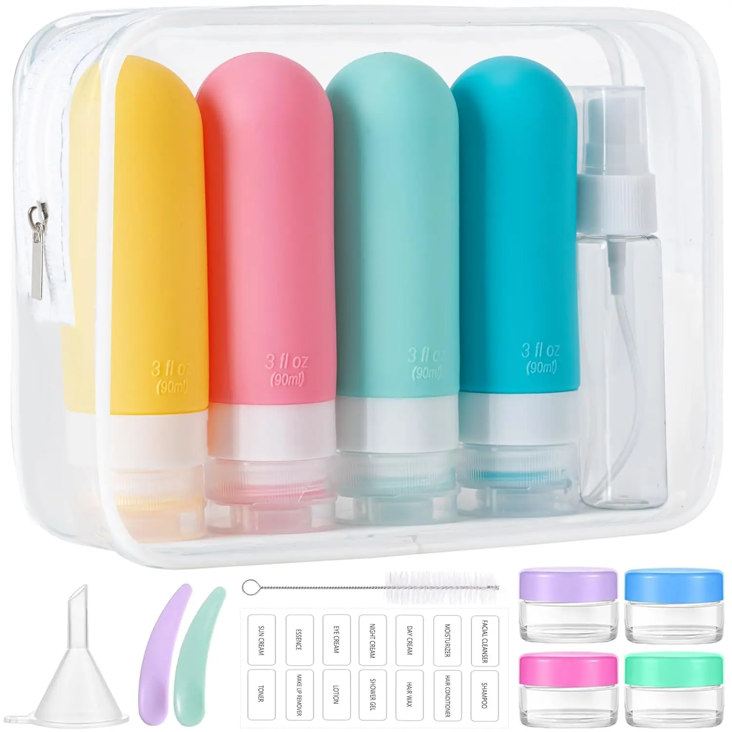 16-Pack Leakproof Silicone Travel Bottles, TSA Approved 3oz Toiletry Containers for Shampoo and Conditioner
16-Pack Leakproof Silicone Travel Bottles, TSA Approved 3oz Toiletry Containers for Shampoo and Conditioner