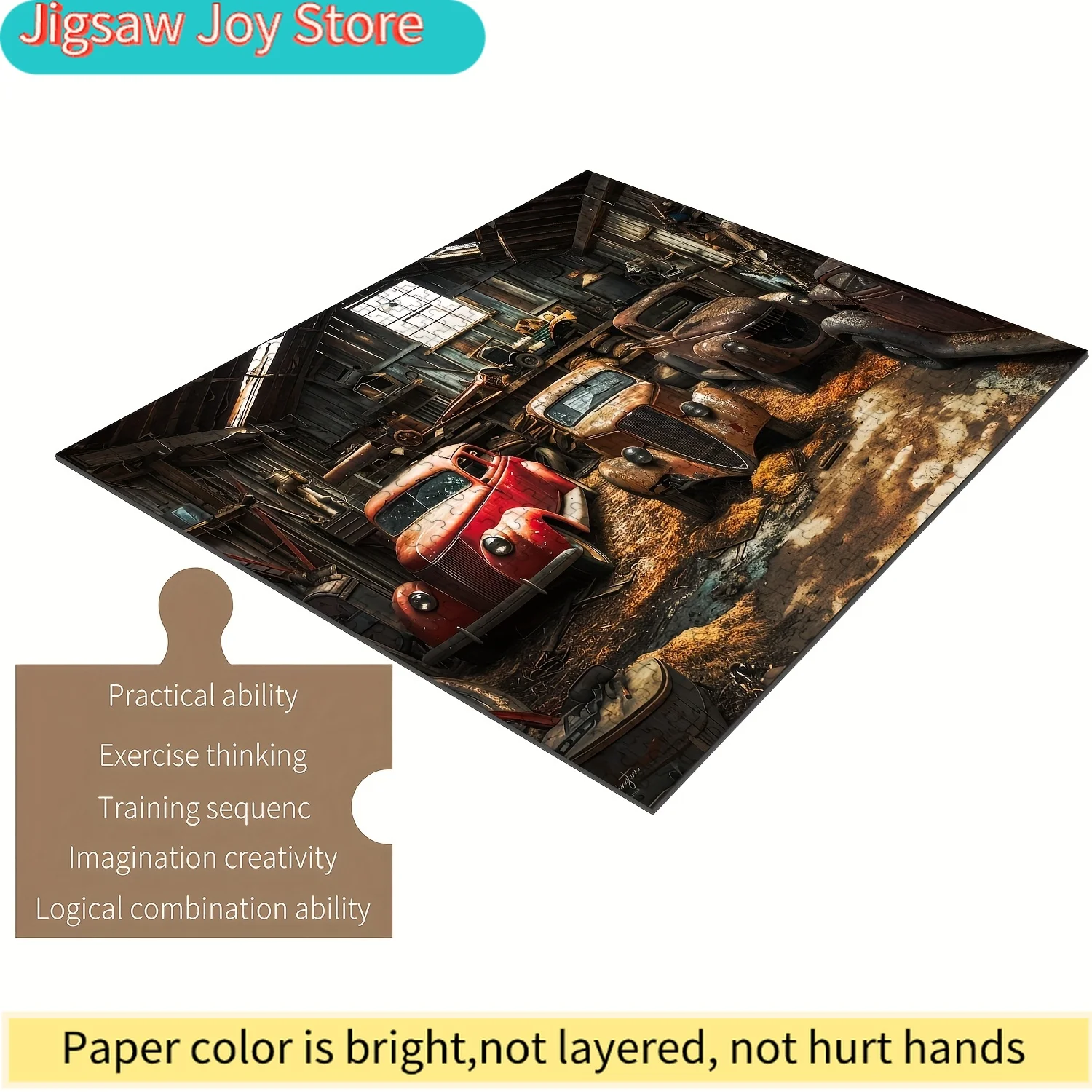 Jigsaw Puzzle for & Families - Old Car Warehouse Theme with Color-Coded Pieces, Intermediate Challenge, Portable & Scratch-Re
Jigsaw Puzzle for & Families - Old Car Warehouse Theme with Color-Coded Pieces, Intermediate Challenge, Portable & Scratch-Re