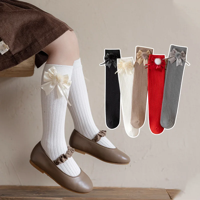 Children's Girls Calf Socks Bow Pompom Kids Princess Socks Solid Knitted Girls Stockings Autumn Winter Fashion Soft No Heel Sock
Children's Girls Calf Socks Bow Pompom Kids Princess Socks Solid Knitted Girls Stockings Autumn Winter Fashion Soft No Heel Sock