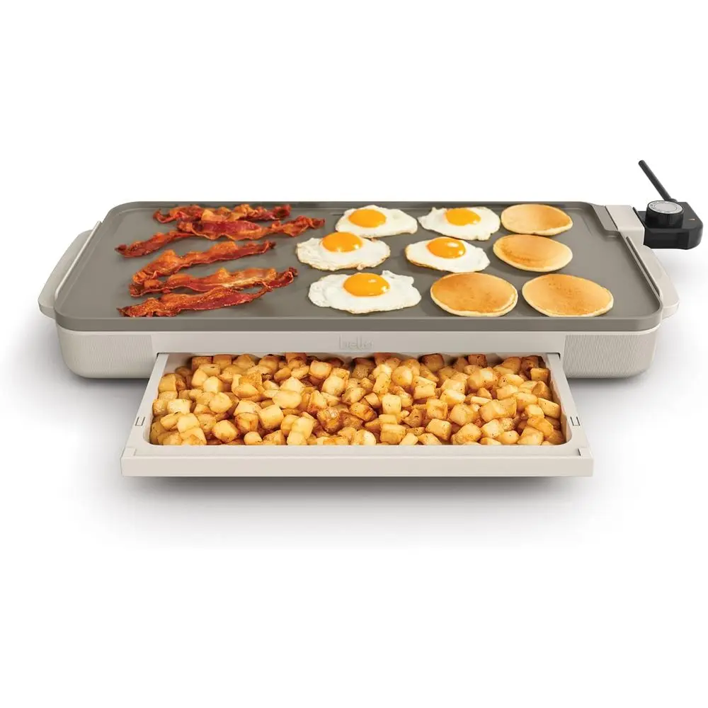 10 x 20 Electric Griddle with Warming Tray, Nonstick Coating, Removable Temperature Probe, Dishwasher-Safe Drip Tray & Cool Touc
10 x 20 Electric Griddle with Warming Tray, Nonstick Coating, Removable Temperature Probe, Dishwasher-Safe Drip Tray & Cool Touc