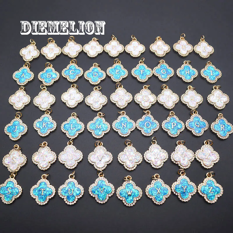 5pcs/lot Clover Shape Rainbow White/Blue Opal Charms A-Z Initial Letter Gold Color Pendants for DIY Jewelry Making Accessories
5pcs/lot Clover Shape Rainbow White/Blue Opal Charms A-Z Initial Letter Gold Color Pendants for DIY Jewelry Making Accessories
