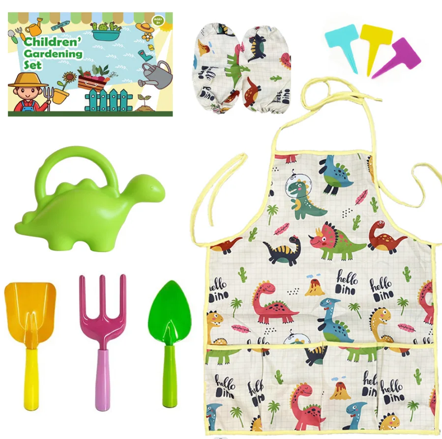 gardening tool set garden planting three-piece set shovel stake hoe dinosaur watering can apron,
gardening tool set garden planting three-piece set shovel stake hoe dinosaur watering can apron,