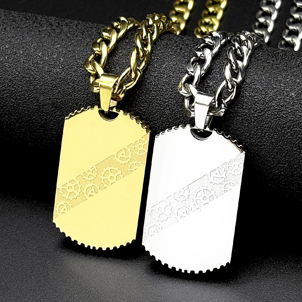 Stainless Steel Industrial Style Gear Dog Tag Pendant Necklace for Men Gold Color Geometric Hip Hop Punk Chain Necklaces Jewelry
Stainless Steel Industrial Style Gear Dog Tag Pendant Necklace for Men Gold Color Geometric Hip Hop Punk Chain Necklaces Jewelry