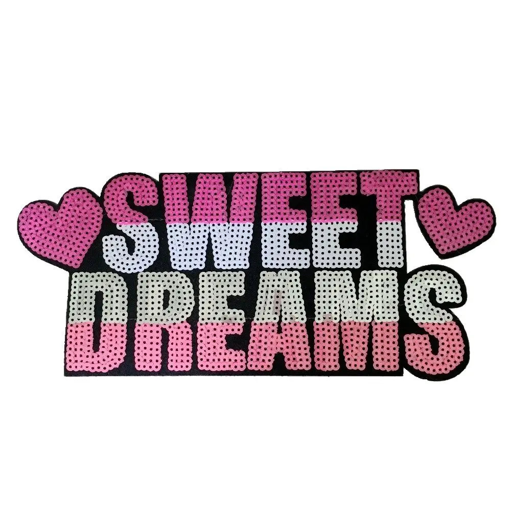 New Sequins SWEET DREAMS Patches for Clothes Iron on Patch Sequined Embroidery Appliques DIY Decoration Patch Letter Style SEW
New Sequins SWEET DREAMS Patches for Clothes Iron on Patch Sequined Embroidery Appliques DIY Decoration Patch Letter Style SEW