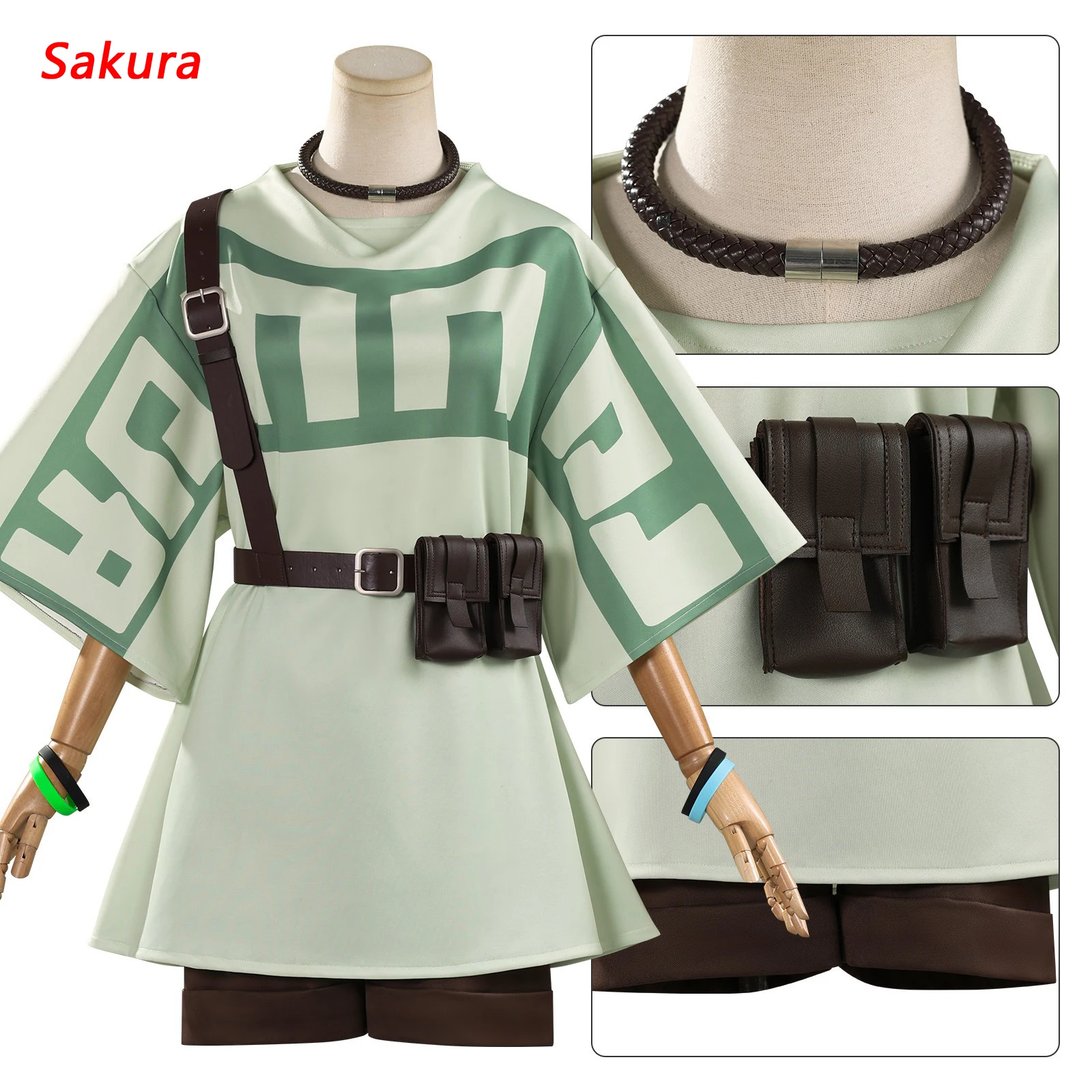 Anime Gachiakuta Remlin Tysark Cosplay Costume Wig Green T-Shirt Shorts Bag Choker Hair Accessories Props for Halloween Carnival
Anime Gachiakuta Remlin Tysark Cosplay Costume Wig Green T-Shirt Shorts Bag Choker Hair Accessories Props for Halloween Carnival