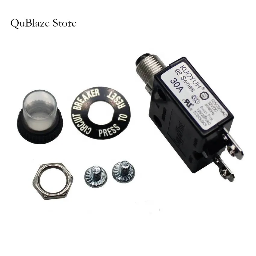 Kuoyuh 98 Series 30A Manual Reset Pump Motor Thermal Protector Circuit Breakers
Kuoyuh 98 Series 30A Manual Reset Pump Motor Thermal Protector Circuit Breakers