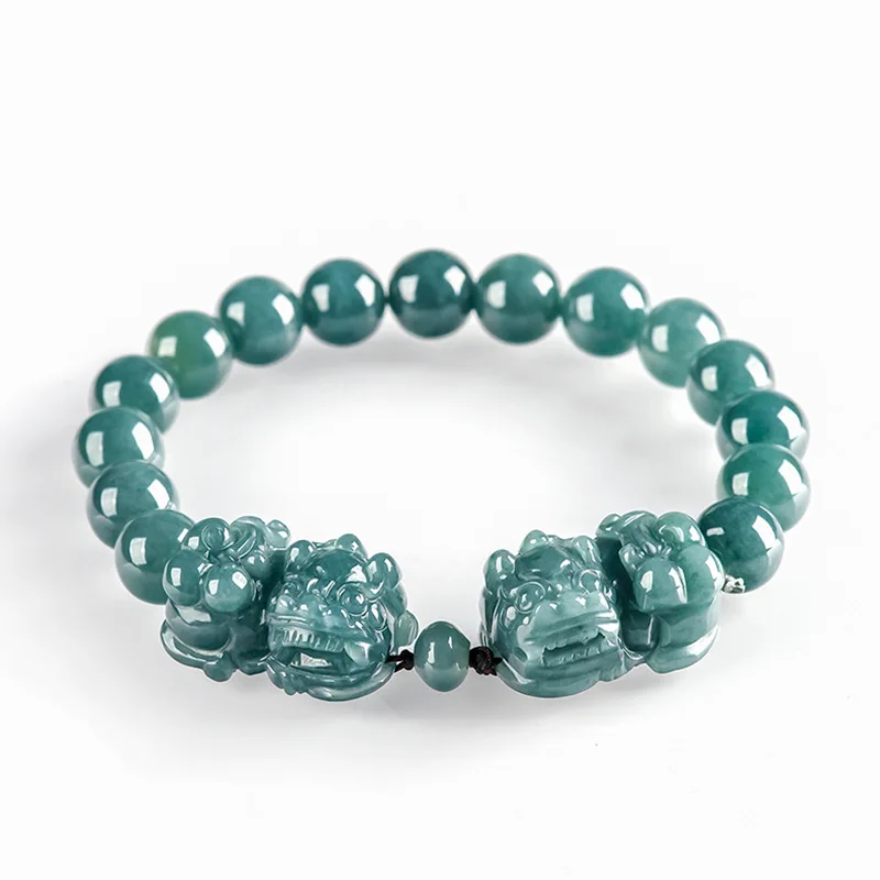 Natural A-grade Jade Blue Water Double Pixiu Bracelet Lucky Transfer Ice Jadeite Piqiu Men's Gifts Women's Jewelry Drop Shipping
Natural A-grade Jade Blue Water Double Pixiu Bracelet Lucky Transfer Ice Jadeite Piqiu Men's Gifts Women's Jewelry Drop Shipping