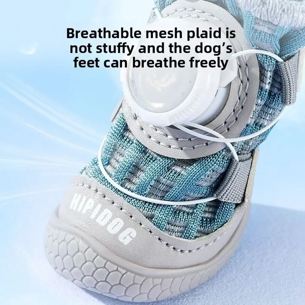 4Pcs/Set Breathable Button Dog Shoes Reflective Anti-slip Dogs Outdoor Mesh Footcovers Soft Sole Comfortable Dog Footwear Summer
4Pcs/Set Breathable Button Dog Shoes Reflective Anti-slip Dogs Outdoor Mesh Footcovers Soft Sole Comfortable Dog Footwear Summer